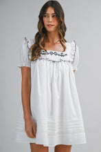Load image into Gallery viewer, Embroidered Ruffle Mini Dress