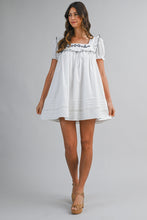 Load image into Gallery viewer, Embroidered Ruffle Mini Dress