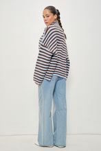 Load image into Gallery viewer, Zane Striped Mocked Neck Zip Up Jacket