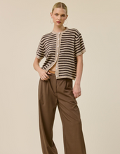 Load image into Gallery viewer, Striped Short Sleeve Knit Cardigan