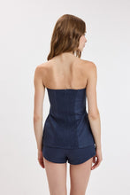 Load image into Gallery viewer, Linen Deep Color Curvy Waist Tube Top &amp; Shorts
