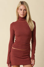Load image into Gallery viewer, Elena Stripe Turtleneck Top
