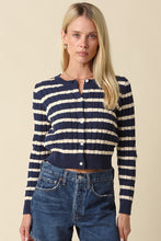 Load image into Gallery viewer, Millie Striped Cable Knit Cardigan
