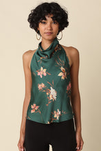 Load image into Gallery viewer, Jasmin Floral Halter Satin Top
