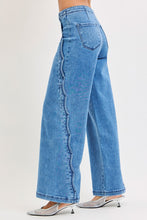 Load image into Gallery viewer, High Rise Wide Leg With Scalloped Edge Detail
