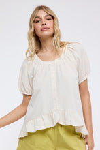 Load image into Gallery viewer, Gingham Hi-low Ruffle Blouse
