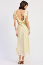 Load image into Gallery viewer, Satin Mid Bias Cut Dress With Lace Detail
