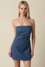 Load image into Gallery viewer, Ciara Strapless Denim Mini Dress
