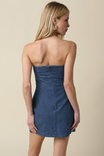 Load image into Gallery viewer, Ciara Strapless Denim Mini Dress
