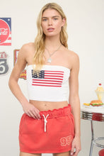 Load image into Gallery viewer, American Flag Strapless Sweater Knit Top
