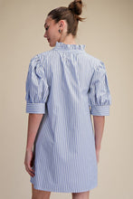 Load image into Gallery viewer, Ruffle Puff Sleeve Stripe Mini Dress
