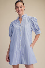 Load image into Gallery viewer, Ruffle Puff Sleeve Stripe Mini Dress

