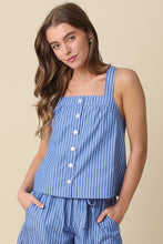 Load image into Gallery viewer, Lucille Striped Button-front Tank Top
