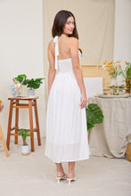 Load image into Gallery viewer, Corset Detail Embroidered Midi Dress

