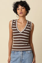 Load image into Gallery viewer, Macy Striped V-neck Tank Top
