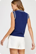 Load image into Gallery viewer, Embroidered Sleeveless Knit Tank Top
