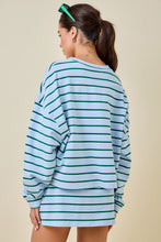Load image into Gallery viewer, Striped Terry Loose Fit Lounge Sweatshirt
