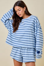 Load image into Gallery viewer, Striped Terry Loose Fit Lounge Sweatshirt
