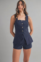 Load image into Gallery viewer, Square Neck Longline Vest And Shorts Set

