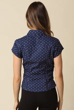 Load image into Gallery viewer, Lena Polka Dot Ruched Shirt Top
