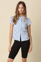 Load image into Gallery viewer, Lena Polka Dot Ruched Shirt Top
