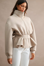 Load image into Gallery viewer, Scuba Structured Peplum Hem Jacket
