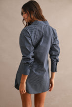 Load image into Gallery viewer, Striped Button Down Shirt Dress

