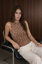 Load image into Gallery viewer, Polka Dot Boat Neck Sleeveless Mesh Knit Top
