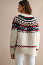 Load image into Gallery viewer, Fairisle Pattern Long Sleeve Zip-front Knit Cardigan
