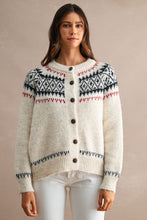 Load image into Gallery viewer, Jacquard Fairisle Button Down Knit Cardigan
