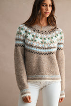 Load image into Gallery viewer, Fuzzy Knit Contrast Holiday Fairisle Long Sleeve Sweater
