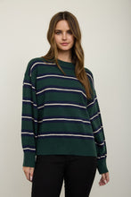 Load image into Gallery viewer, Multi-color Stripe Crew Neck Relaxed Knit Pullover
