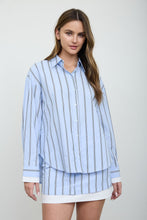 Load image into Gallery viewer, Vertical Stripe Contrast Cuff Button Down Shirt
