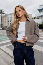 Load image into Gallery viewer, Raglan Zip-up Cropped Balloon Hem Jacket

