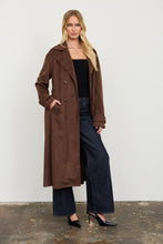 Load image into Gallery viewer, Notch Collar Maxi Suede Trench Coat
