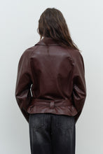 Load image into Gallery viewer, Faux Leather Stand Collar Waist Tie Trench Coat
