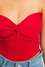 Load image into Gallery viewer, Ribbed Knot Bustier Top
