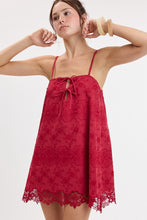 Load image into Gallery viewer, Floral Embroidered Double Ties Lace Mini Dress
