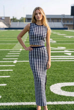 Load image into Gallery viewer, Gingham Sweater Tank &amp; Maxi Skirt Set
