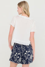 Load image into Gallery viewer, Lace Trim Peasant Top
