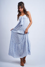 Load image into Gallery viewer, Blue Ditsy Maxi Dress
