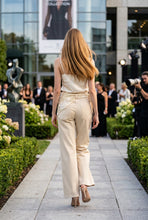 Load image into Gallery viewer, Linen Blend Relaxed Straight Pants
