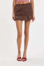 Load image into Gallery viewer, Linen Solid Color Scallop Wide Lace Mini Skort
