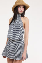 Load image into Gallery viewer, Narrow Stripe Halter Mini Dress
