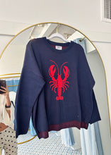 Load image into Gallery viewer, Navy Lobster Sweater
