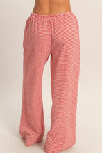 Load image into Gallery viewer, Gingham Drawstring Wide-leg Pants
