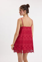Load image into Gallery viewer, Floral Embroidered Double Ties Lace Mini Dress
