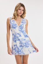 Load image into Gallery viewer, Peaceful V-neck Open Back Tie Lace Mini Dress
