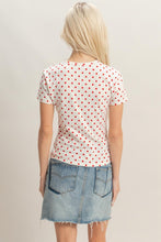 Load image into Gallery viewer, Polka Dot Short Sleeve Crew Neck Top
