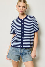 Load image into Gallery viewer, Striped Short Sleeve Knit Cardigan
